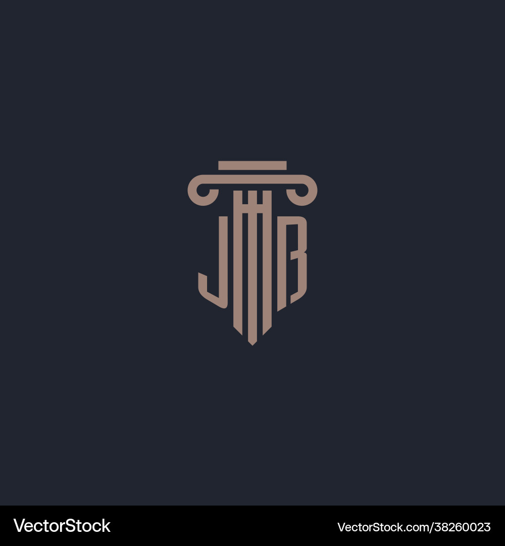 Jb initial logo monogram with pillar style design Vector Image