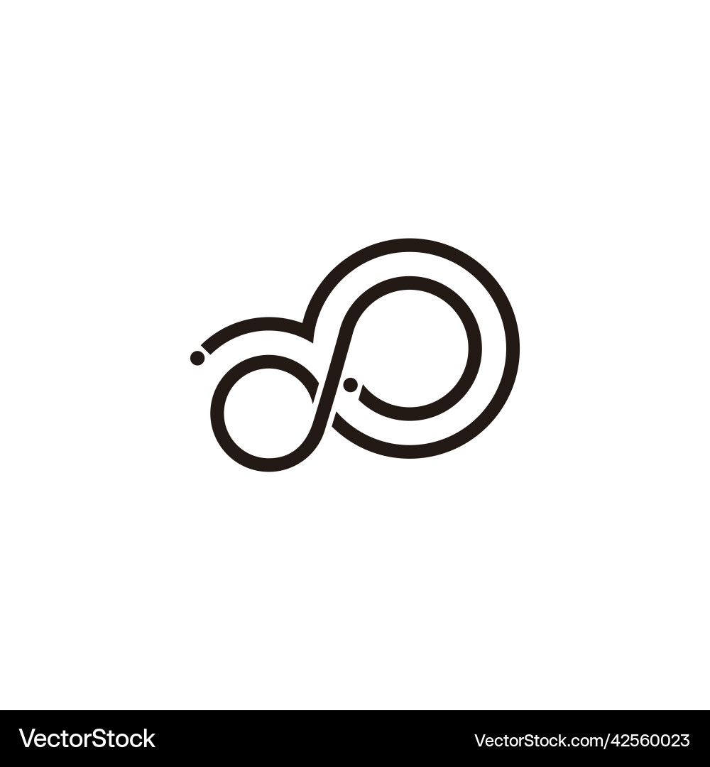 Letter dp abstract loop circle cloud shape logo vector image