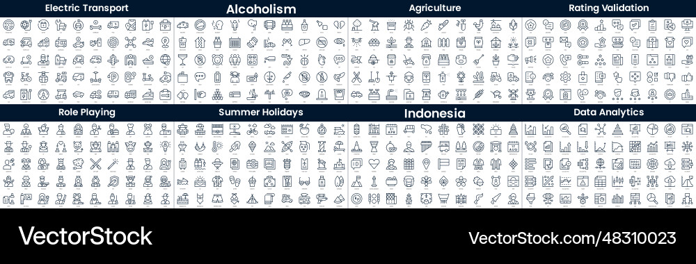 Linear style icons pack in this bundle include Linear style icons pack in this bundle include vector image