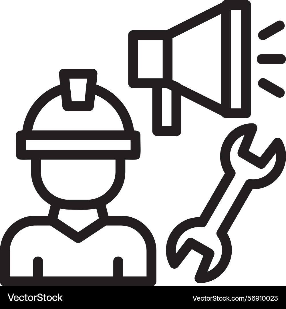 Megaphone linear style icon design vector image