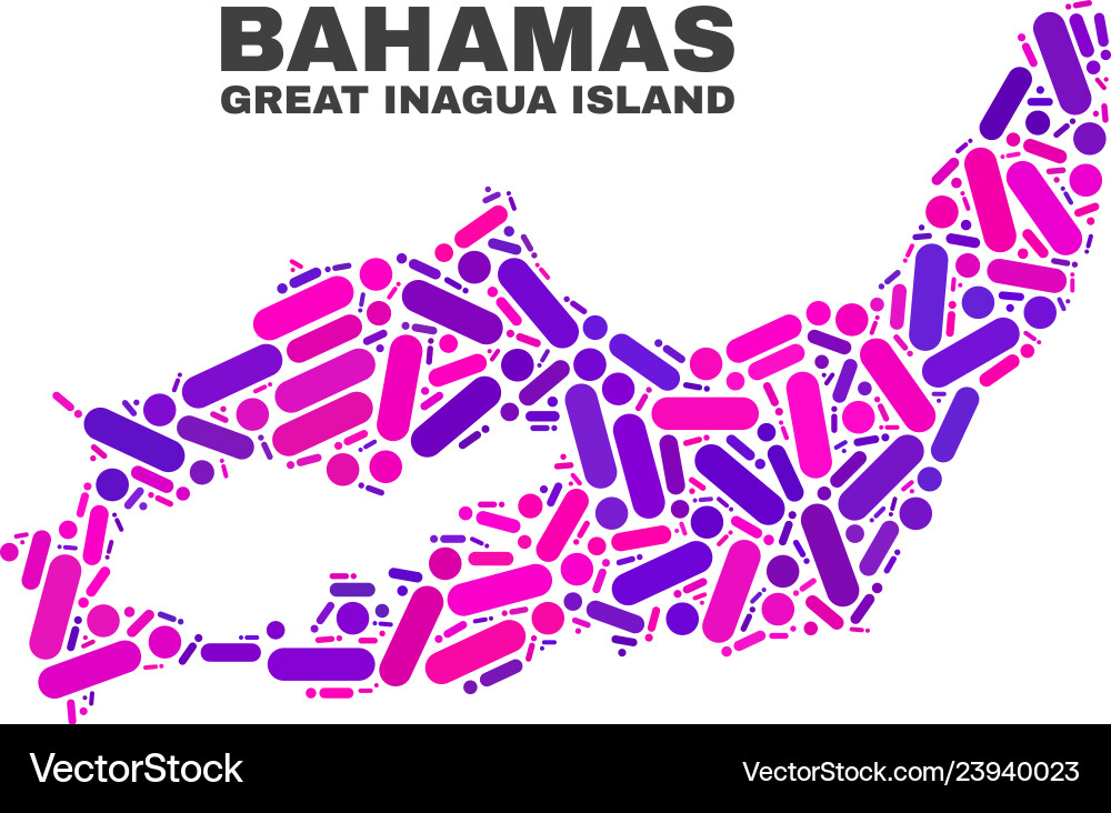 Mosaic great inagua island map of dots and lines Mosaic great inagua island map of dots and lines Vector Image