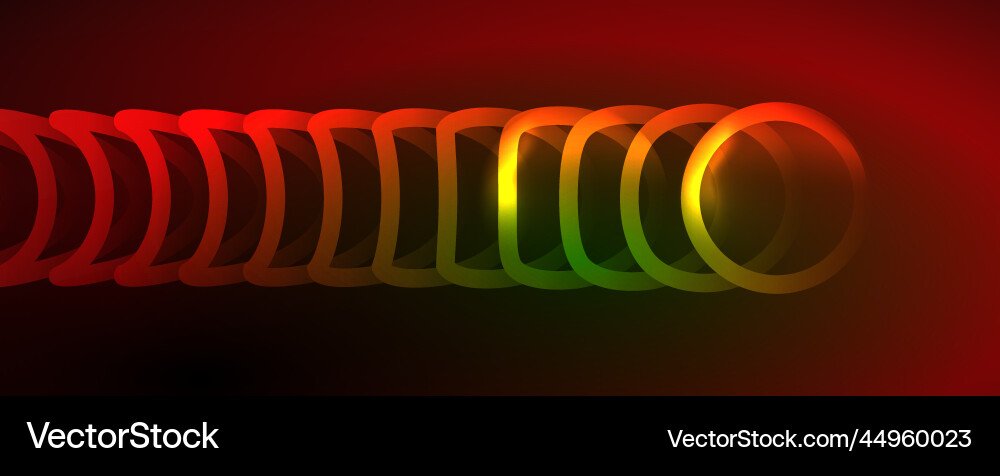 Neon glowing circles and round shape lines magic Vector Image