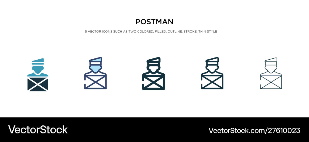 Postman icon in different style two colored Postman icon in different style two colored vector image