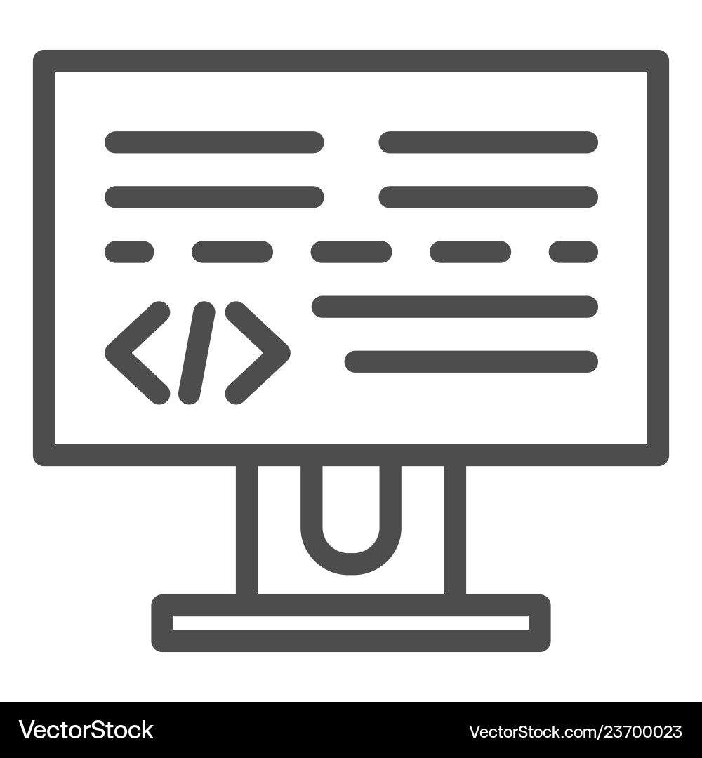 Programming line icon development vector image