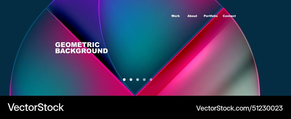 Round triangles and squares web site page template Round triangles and squares web site page template Vector Image