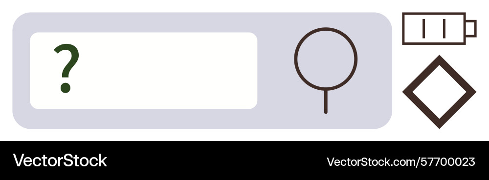 Search interface with query box magnifying glass vector image