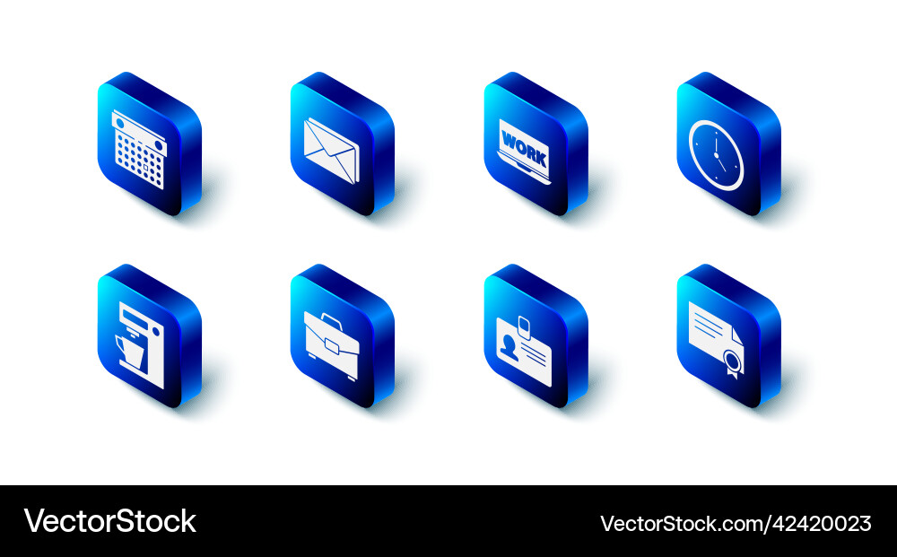 Set envelope laptop with text work clock Set envelope laptop with text work clock vector image