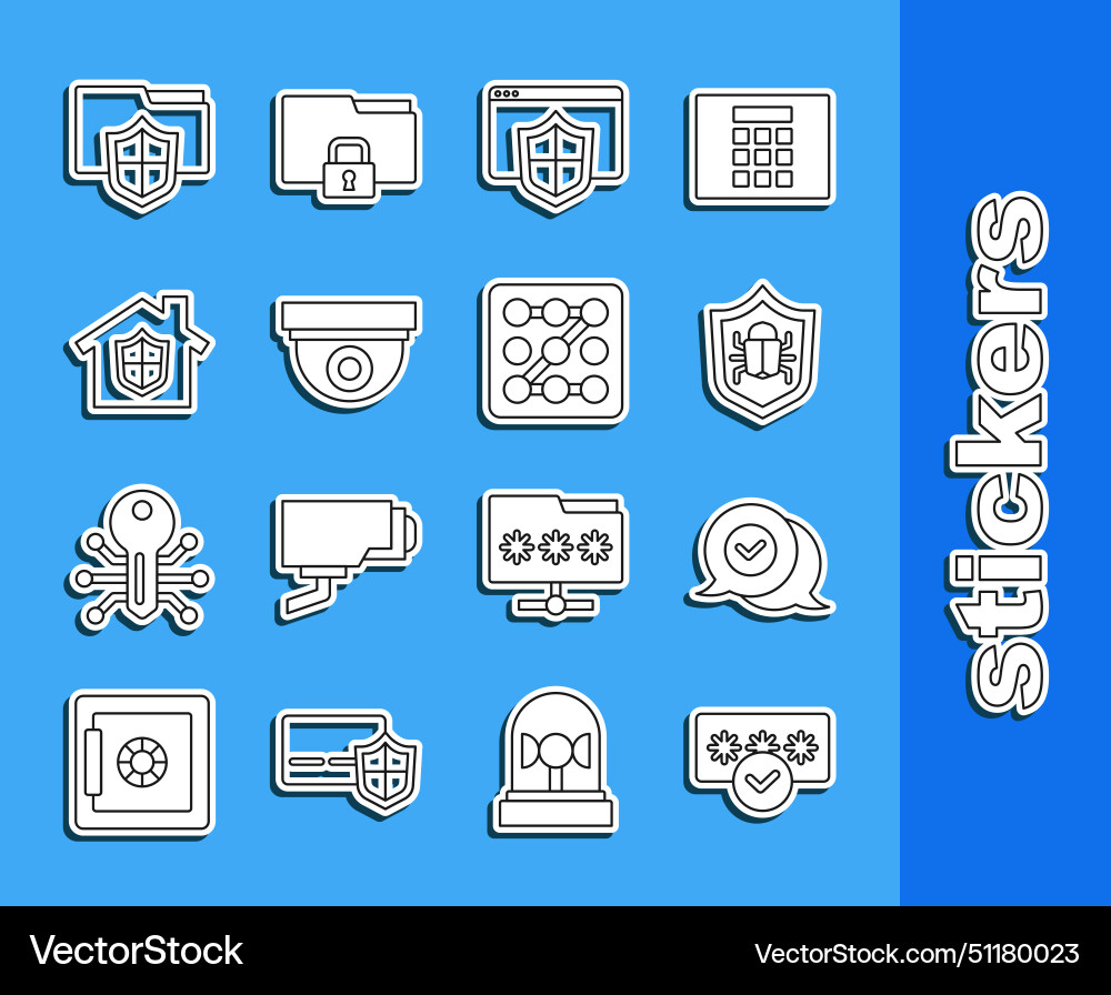Set line password protection check mark in speech Set line password protection check mark in speech vector image