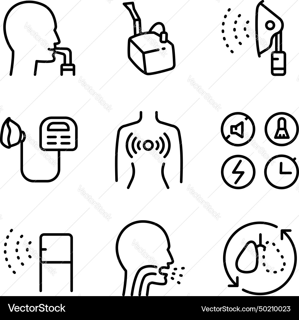 Set of nebulizers different types Set of nebulizers different types vector image