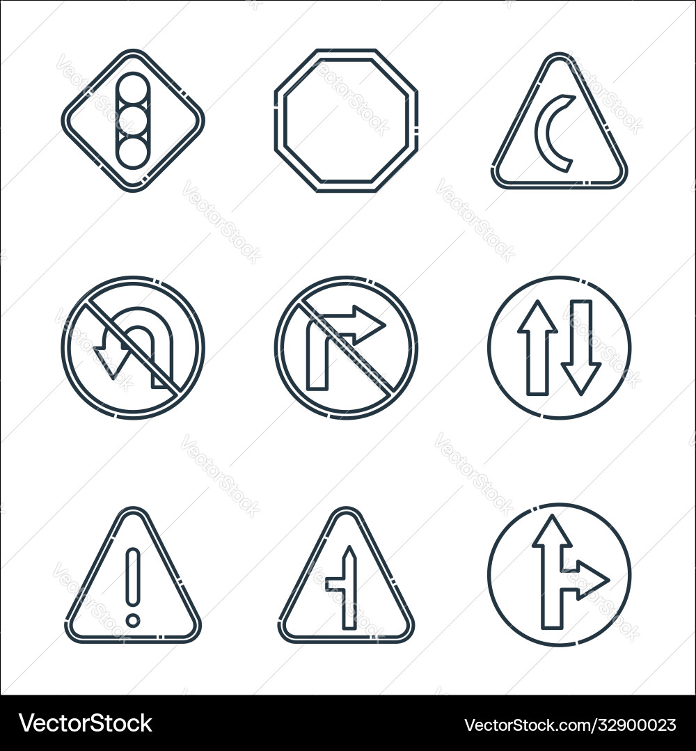 Signaling line icons linear set quality vector image