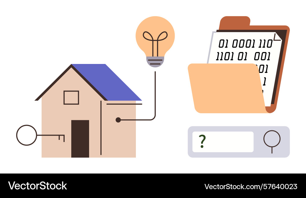 Smart home concept with digital security binary Smart home concept with digital security binary vector image