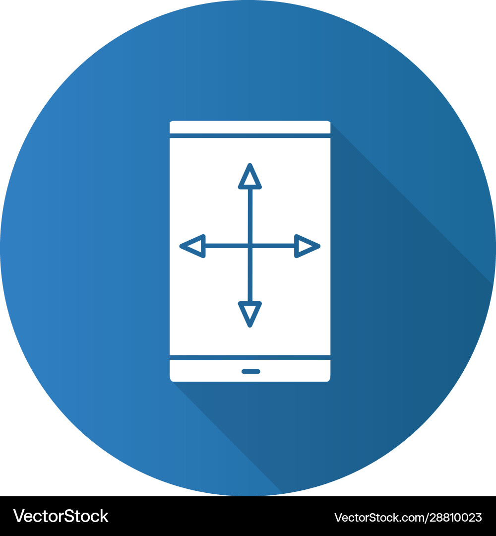 Smartphone display resize flat design long shadow vector image