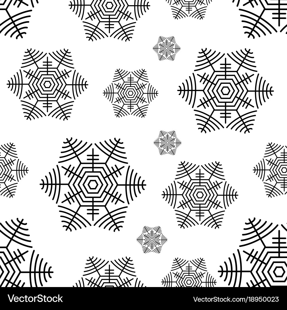 Snowflake seamless pattern Vector Image