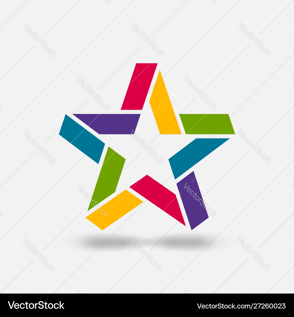 Star ribbon symbol in rainbow colors Star ribbon symbol in rainbow colors vector image