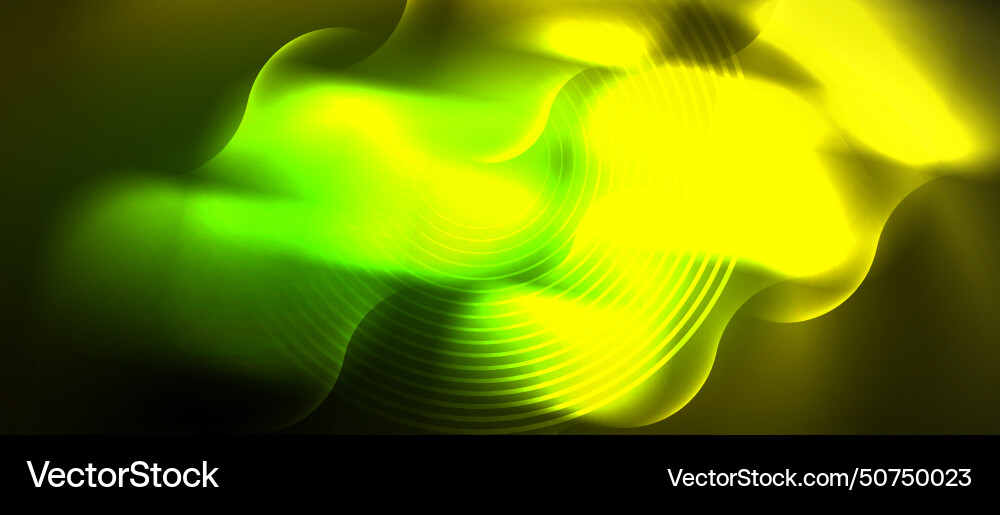 Techno concept with neon circles geometric design Vector Image