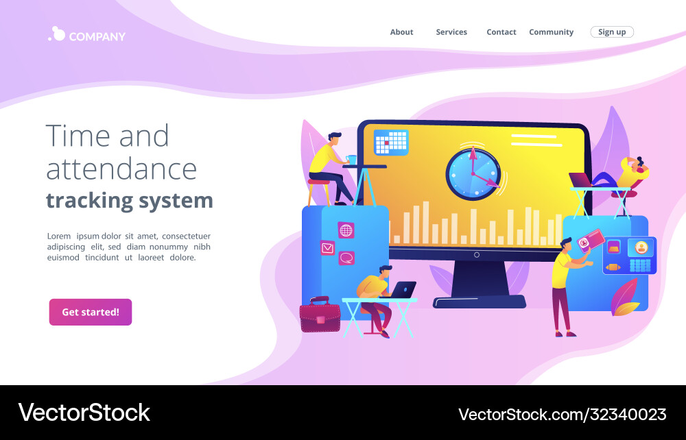 Time and attendance tracking system concept Time and attendance tracking system concept vector image