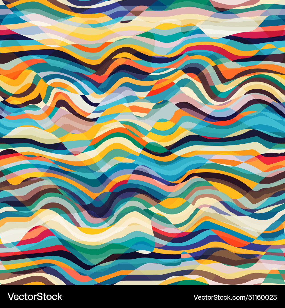 Wave mosaic seamless pattern Vector Image