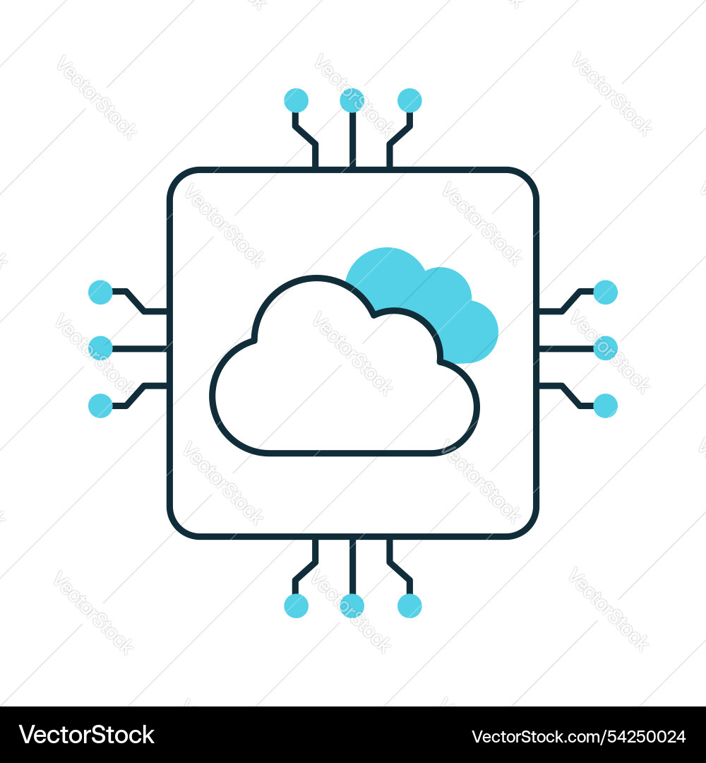 Ai cloud computing automation platform icon vector image
