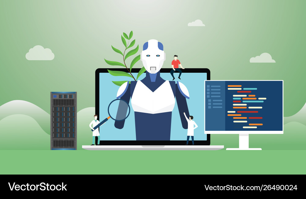 Artificial intelligence ai concept with robot Artificial intelligence ai concept with robot vector image