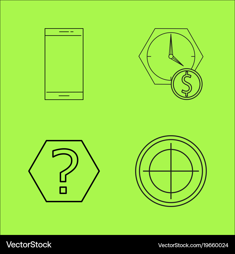 Basic content simple linear outline icon set Vector Image