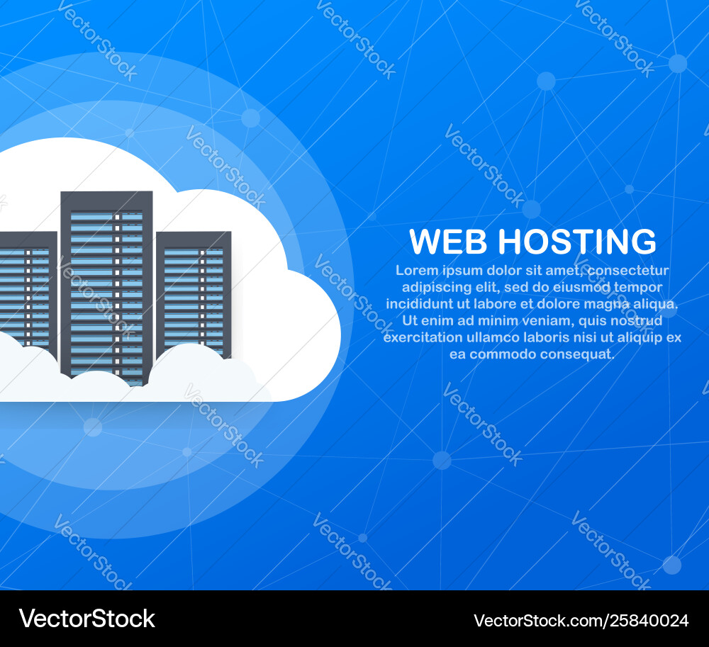 Cloud Hosting and Computing vector image