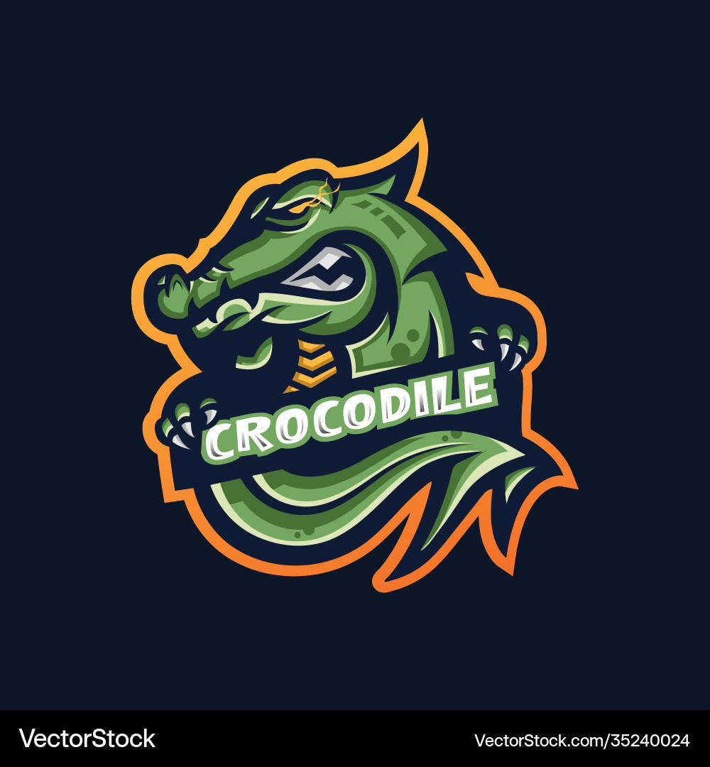 Crocodile esport gaming mascot logo template vector image