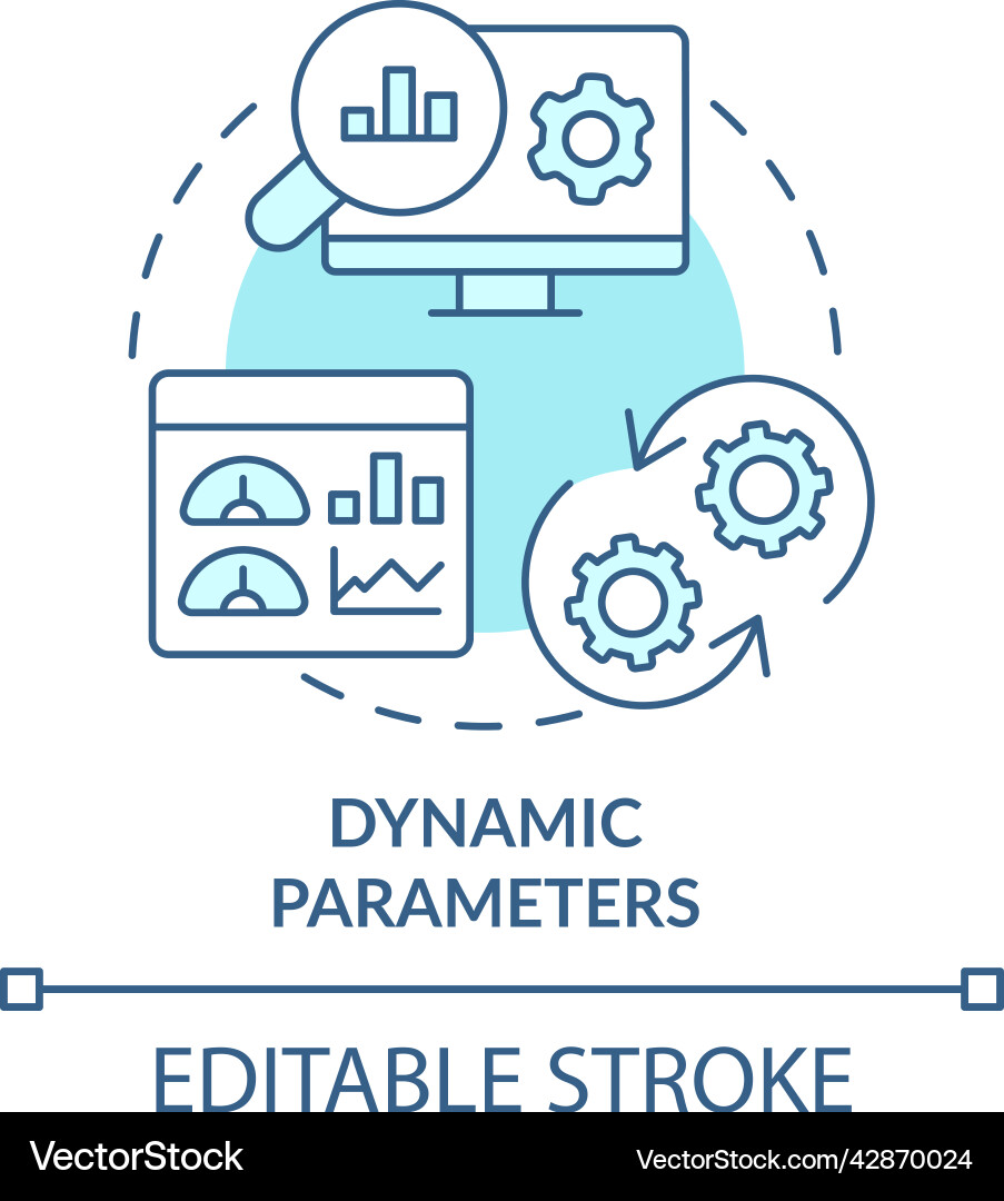 Dynamic parameters turquoise concept icon Dynamic parameters turquoise concept icon vector image