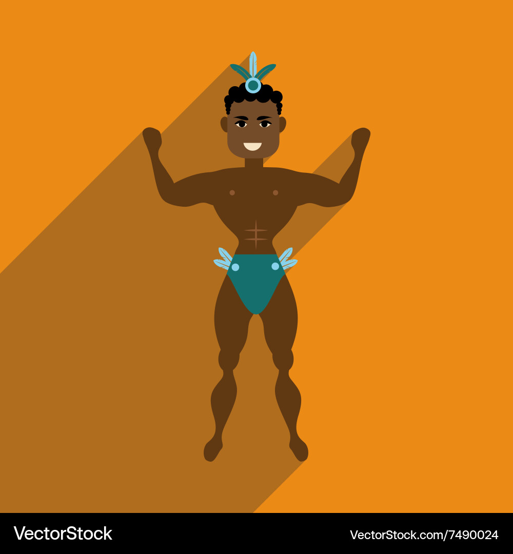 Flat web icon with long shadow dancer man vector image