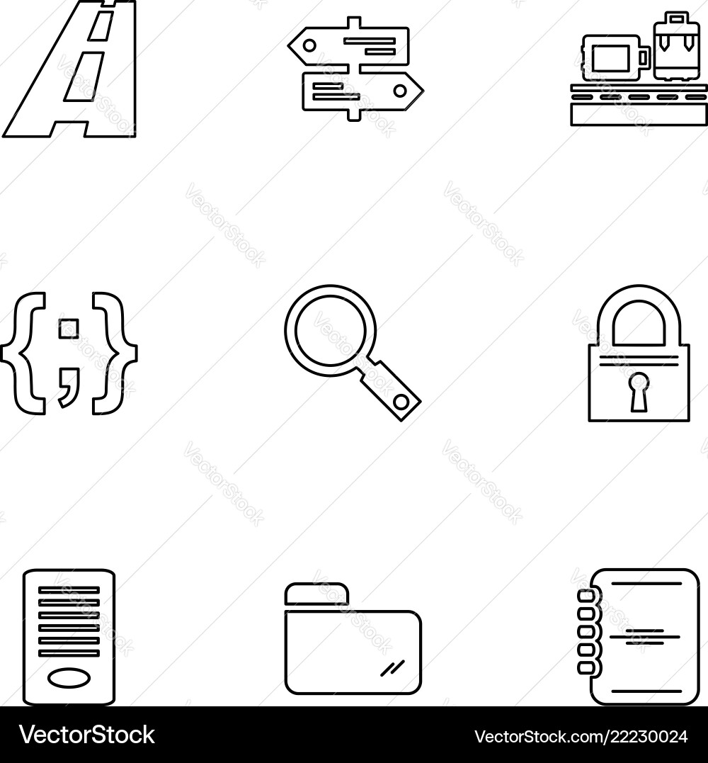 Folder files directory search code eps icons vector image