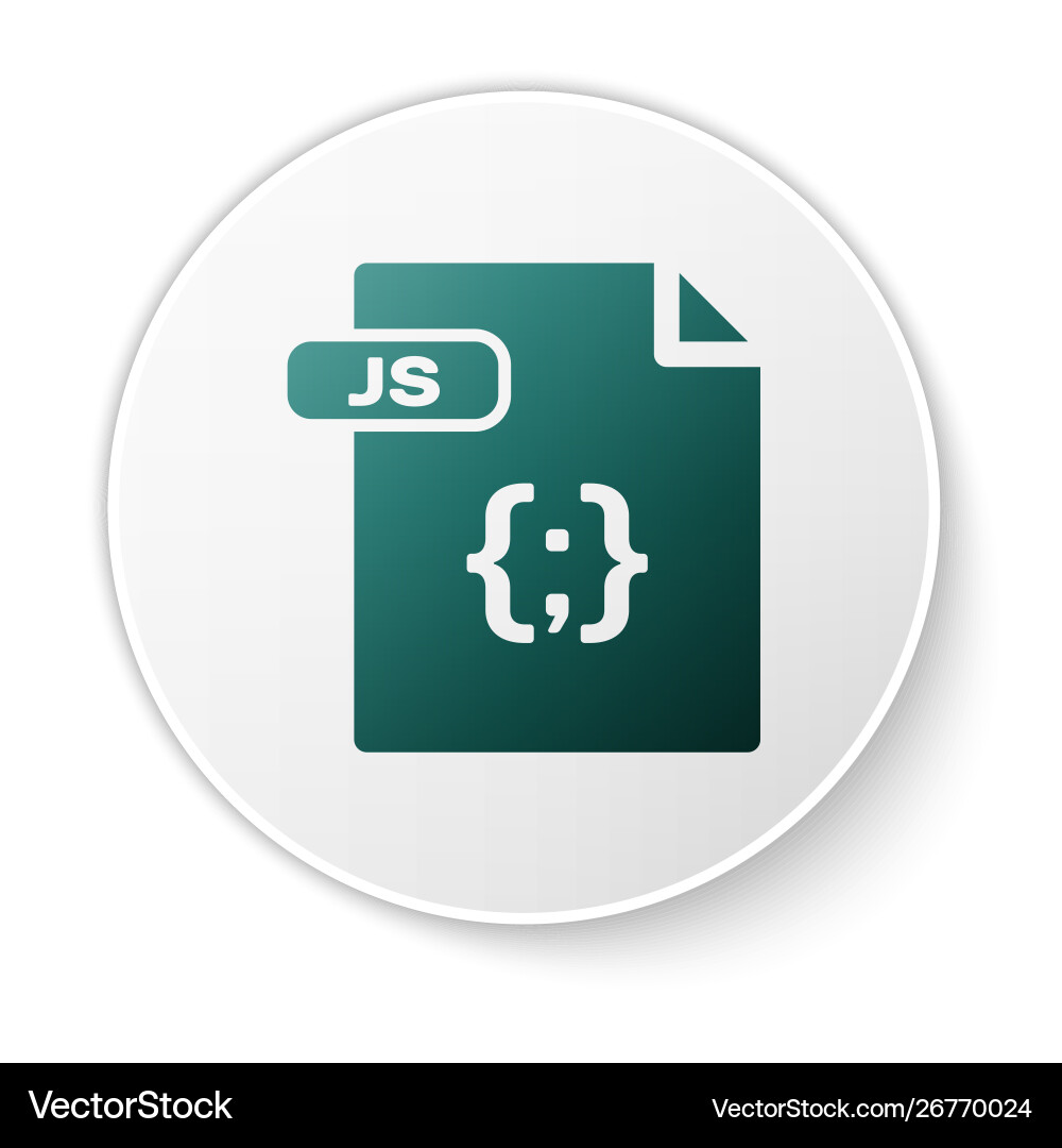 Green js file document download button icon Green js file document download button icon vector image