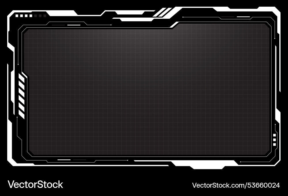 Hud frames white grey user interface elements Hud frames white grey user interface elements vector image