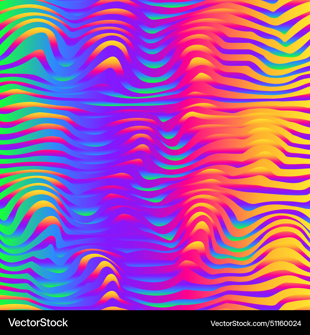 Iridescent Wavy Gradient Pattern vector image