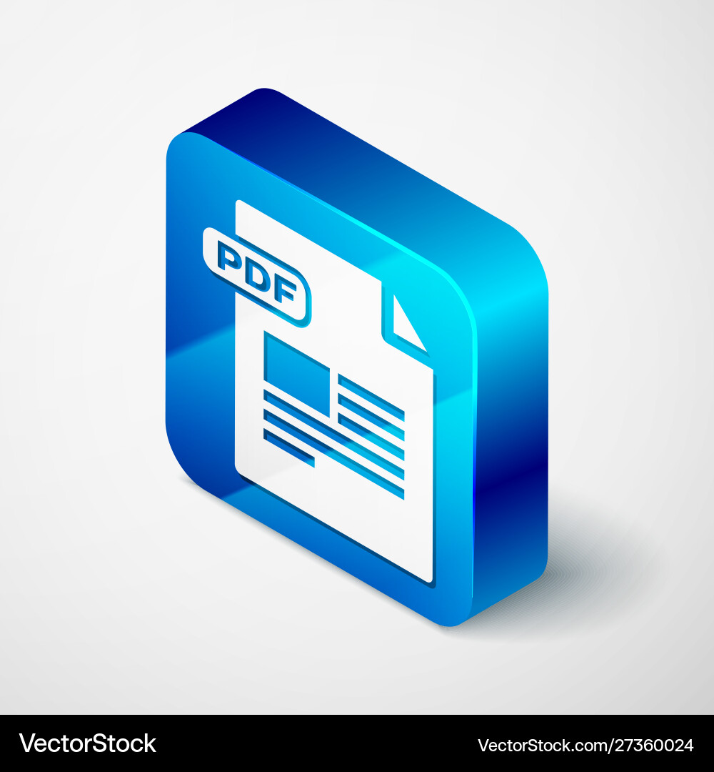 Isometric pdf file document download button Isometric pdf file document download button vector image