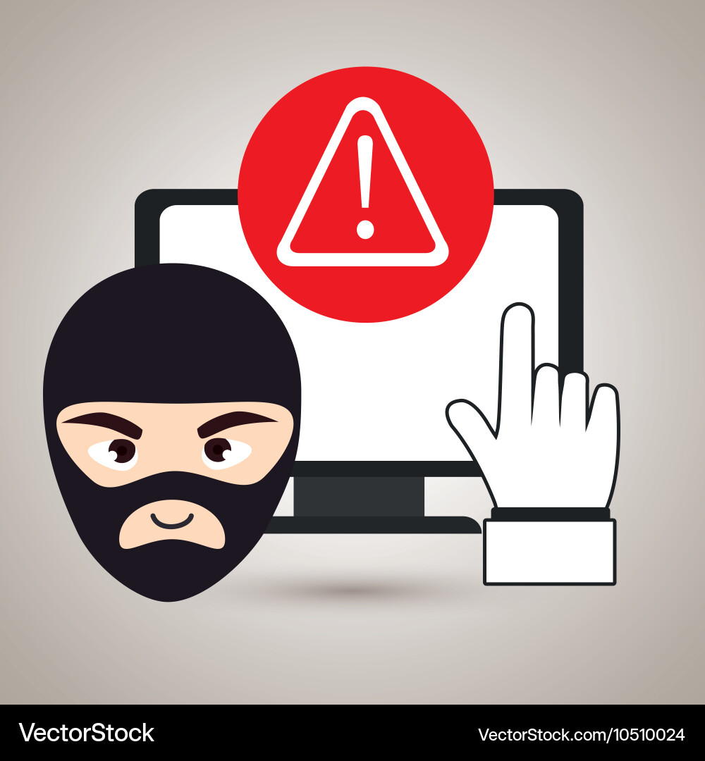 Laptop virus safe security Royalty Free Vector Image