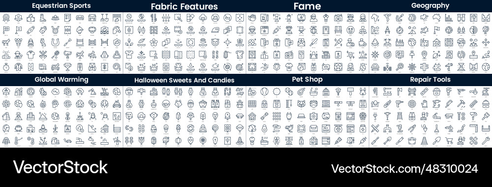 Linear style icons pack in this bundle include vector image