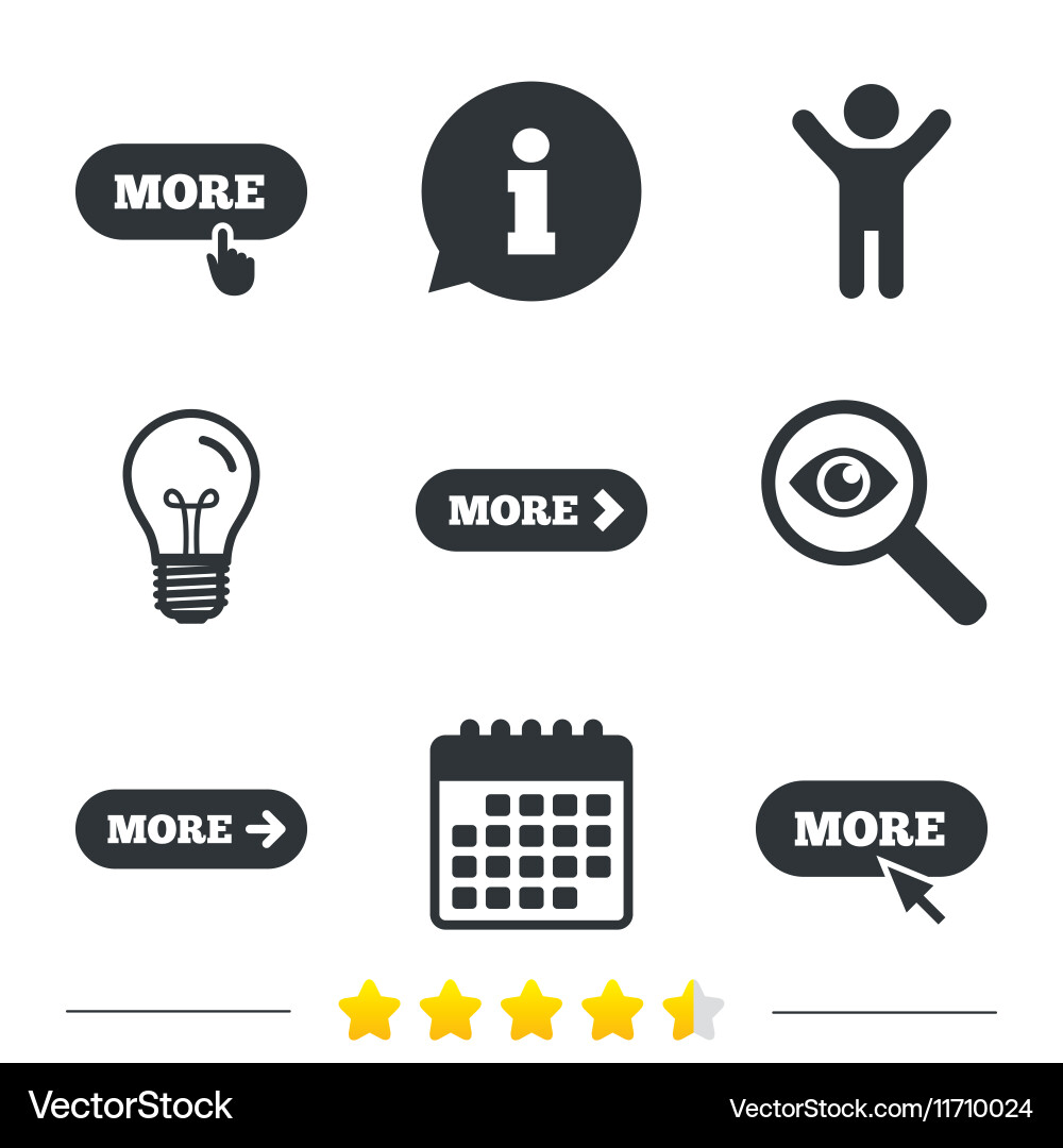 More with cursor pointer icon details symbols vector image