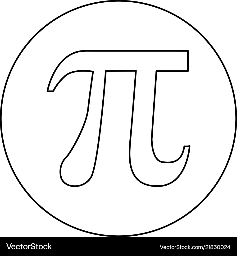 Symbol pi icon black color in round circle Symbol pi icon black color in round circle vector image