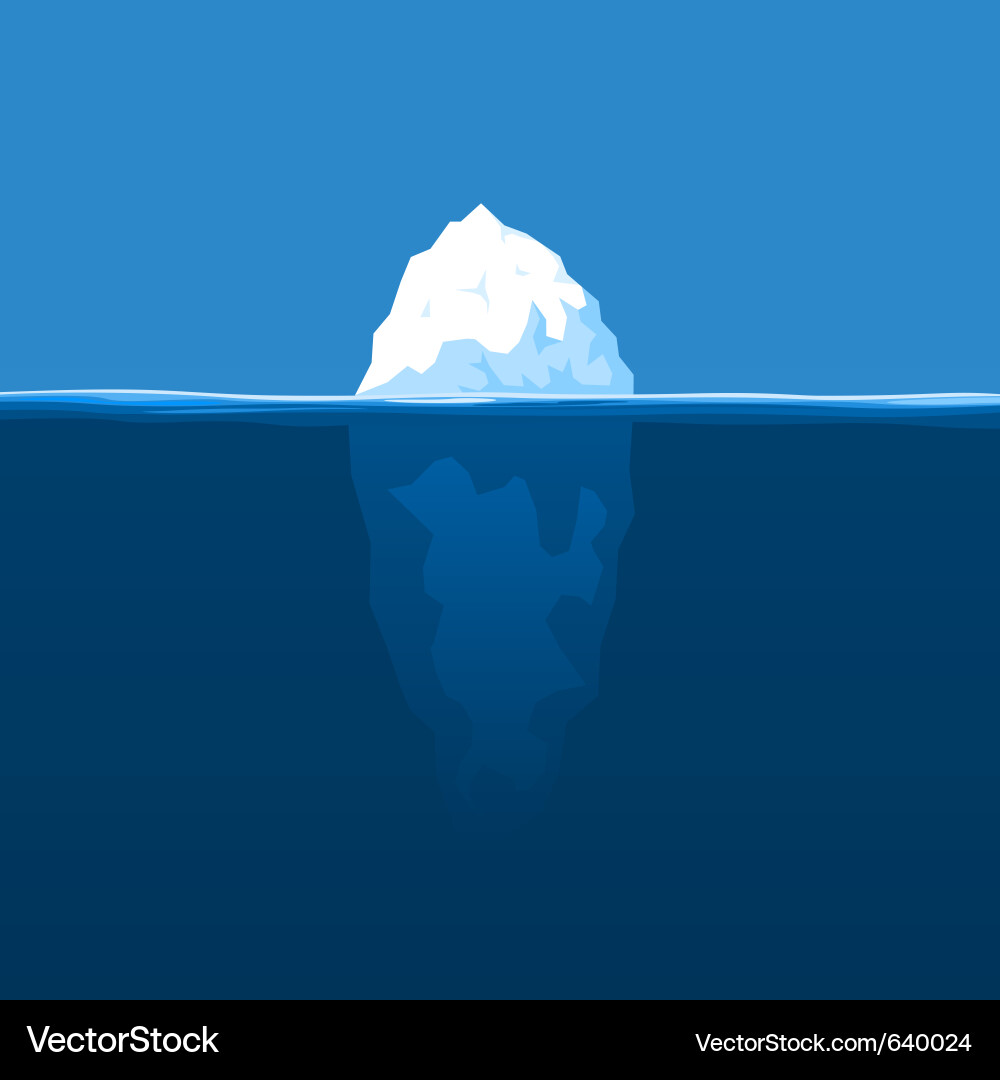 White Iceberg in Ocean Vector Image