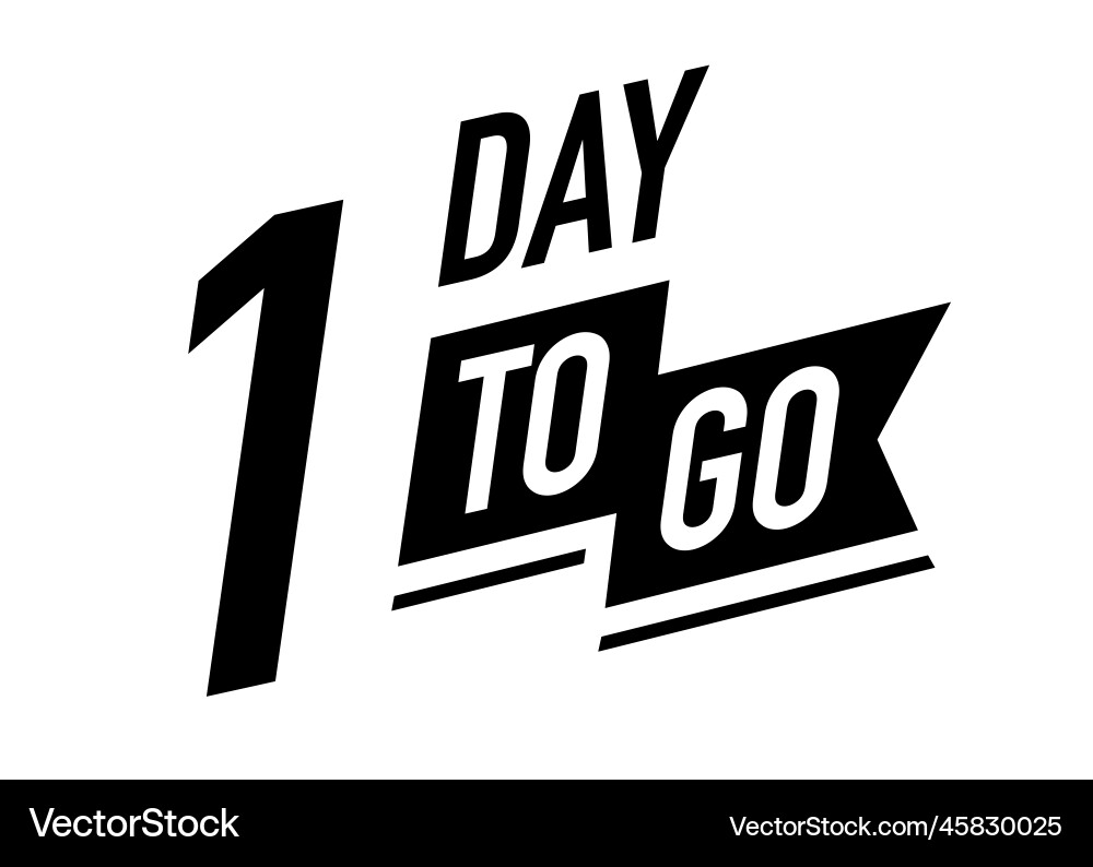 1 day to go timer symbol black color vector image