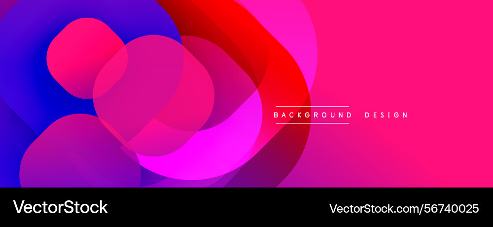 Abstract vibrant circles overlap creating dynamic vector image