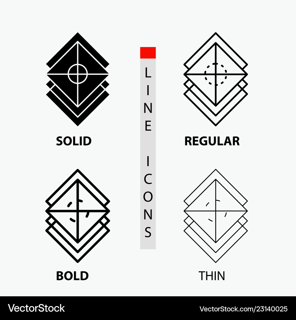 Arrange design layers stack layer icon in thin Vector Image