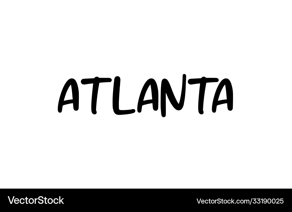 Atlanta city handwritten typography word text Vector Image