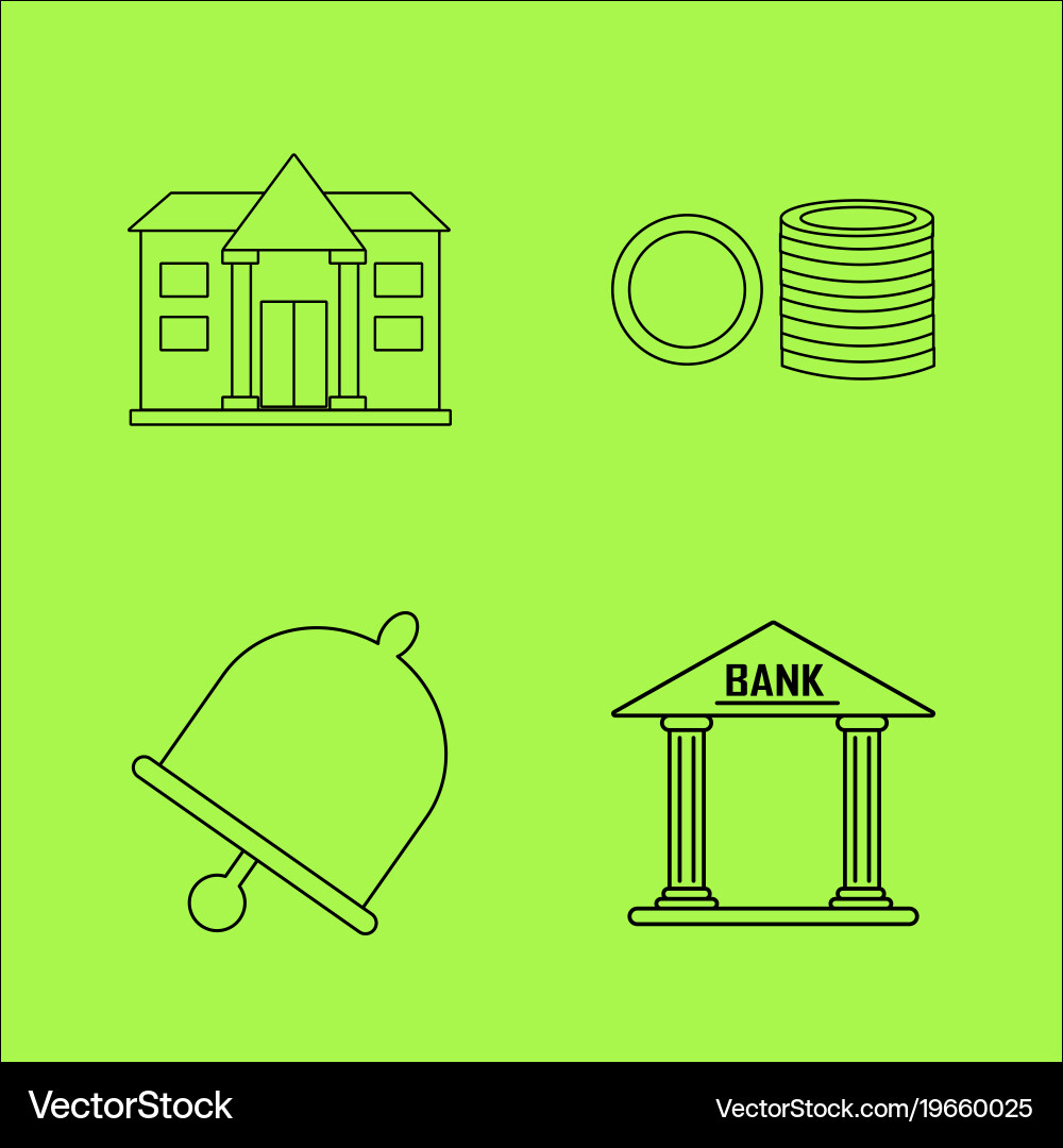 Basic content simple linear outline icon set vector image