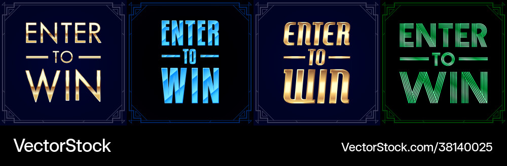 Big set enter to win signs sign prize Big set enter to win signs sign prize vector image