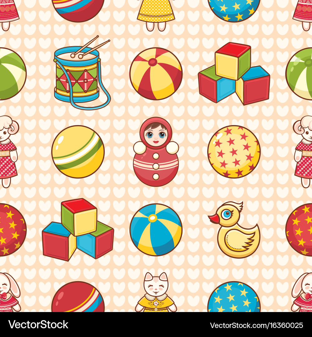 Child toy seamless pattern design element Vector Image