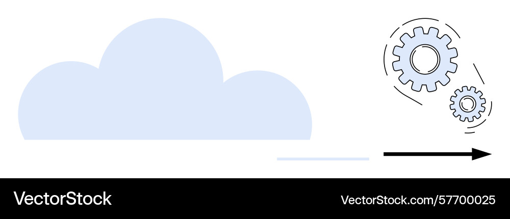 Cloud computing concept with gear mechanism Vector Image