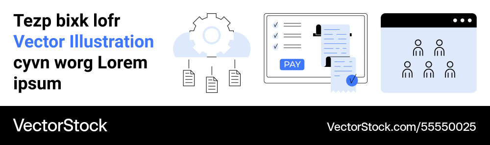 Cloud data processing online payment workflow Cloud data processing online payment workflow Vector Image