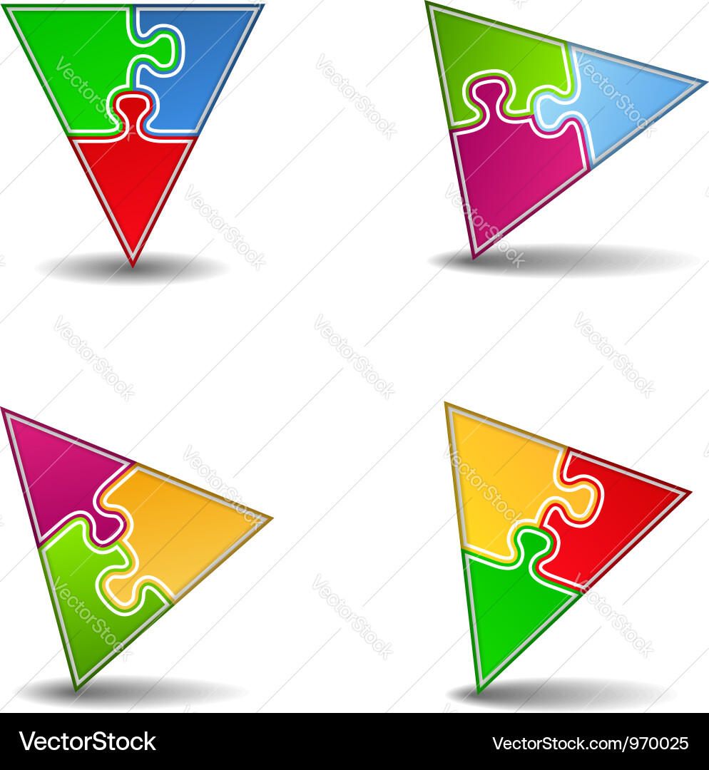 Colorful Puzzle Triangles vector image