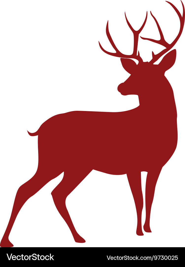 Deer Silhouette (9730025) – Royalty-Free Vector | VectorStock, image size:751x1080