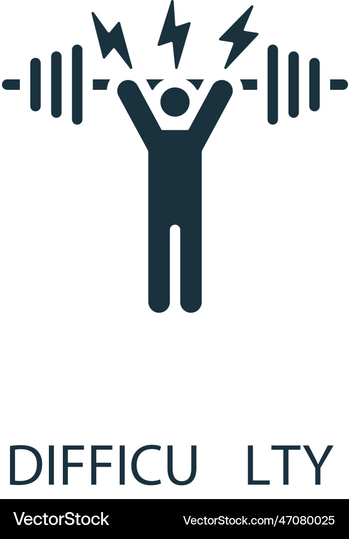 Difficulty icon monochrome simple sign from Difficulty icon monochrome simple sign from vector image